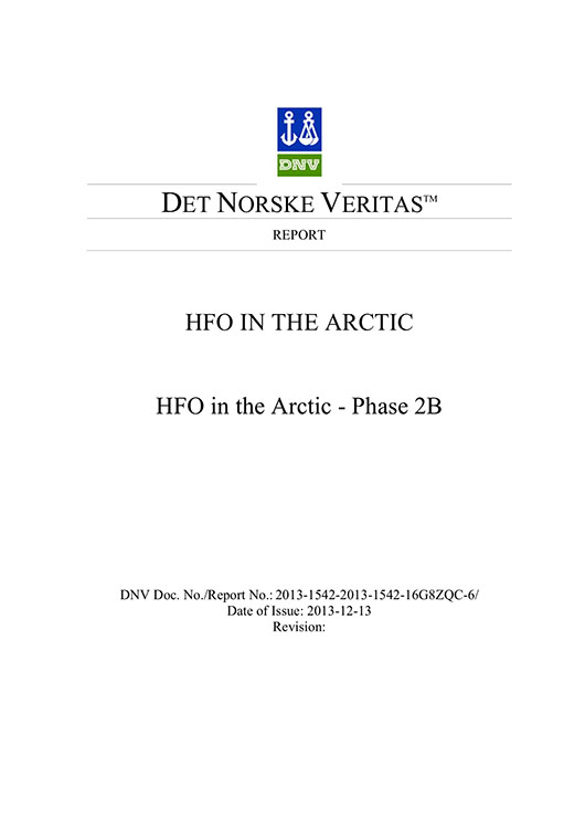HFO in the Arctic Phase IIb final report by DNV signed