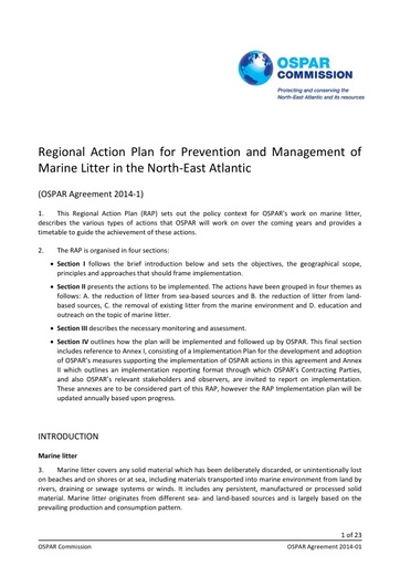 OSPAR (2014). Regional Action Plan for Prevention and Management of Marine Litter in the North-East Altantic, OSPAR Commission: 18p.