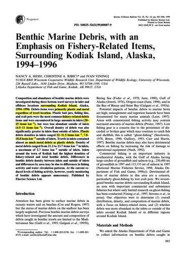 Hess, N. A., et al. (1999). "Benthic marine debris, with an emphasis on fishery-related items, surrounding Kodiak Island, Alaska, 1994–1996." Marine Pollution Bulletin 38(10): 885-890.