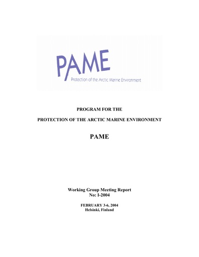 PAME I 2004 Meeting report