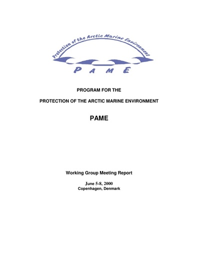 PAME I 2000 Meeting report