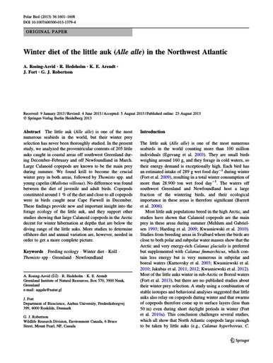 Rosing-Asvid et al. (2013). Winter Diet of the Little Auk (Alle alle) in the Northwest Atlantic