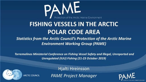 Fishing Vessels in the Arctic Polar Code area in 2018